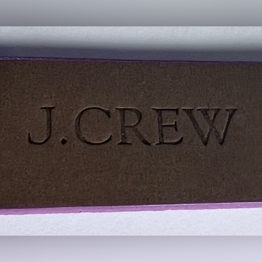 J.Crew Women's Pink Italian Leather Suede Belt Gold tone Buckle Sz Medium NWT - Picture 3 of 13